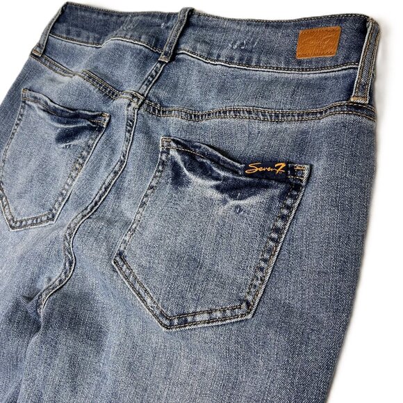 7 For All Mankind Jeans Women's Size 4 Weekend Slim Fit Raw Hem High Rise - Picture 12 of 16